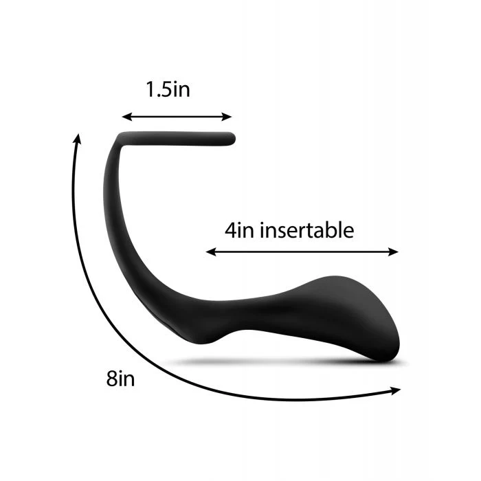 Blush Anal Adventures Silicone Cock Ring Plug Black - Image 3