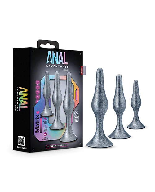 Blush Anal Adventures Matrix Genesis Plug Kit - Silver - Image 4