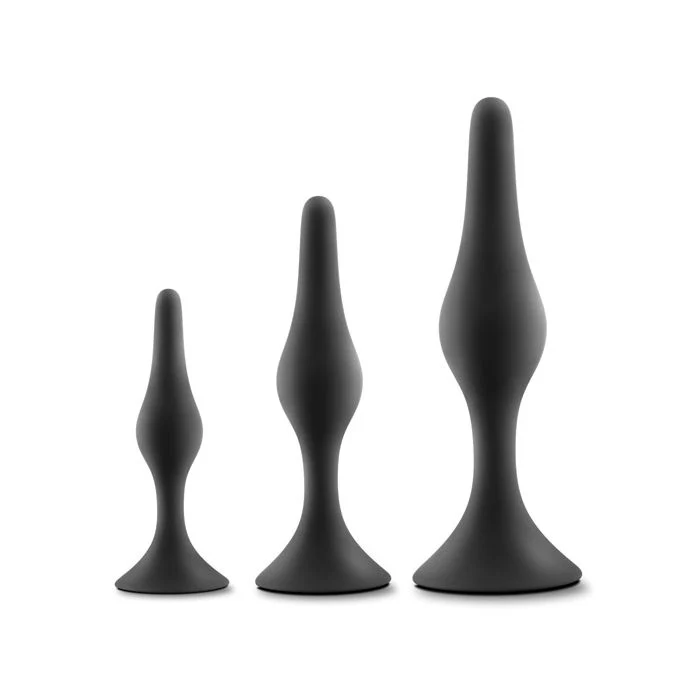 Blush Luxe Beginner Butt Plug Kit Black Safe Comfortable 3 Sizes - Image 3