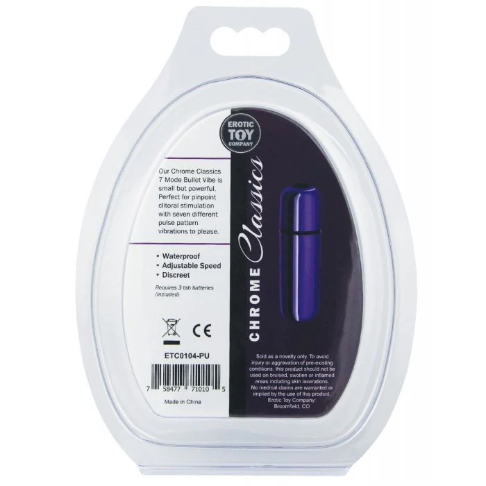 Chrome Classics Bullet Vibe 7 Mode Purple Waterproof ABS - Image 4