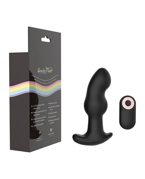 Gender Fluid Frission Anal Vibe w/Remote - Black - Image 4