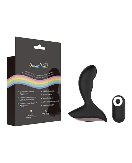 Gender Fluid Rumble Anal Vibe w/Remote - Black - Image 3