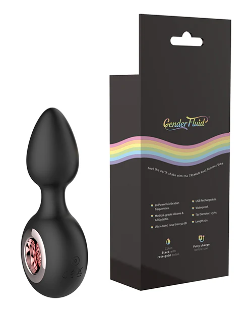 Gender Fluid Tremor Ring Plug Anal Vibe - Black - Image 4