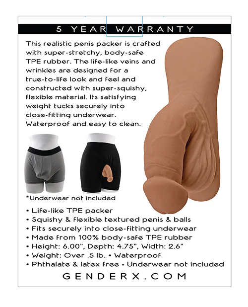 Gender X 4" Packer - Tan - Image 4