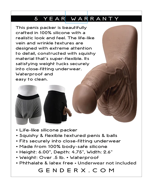 Gender X 4" Silicone Packer - Dark - Image 5