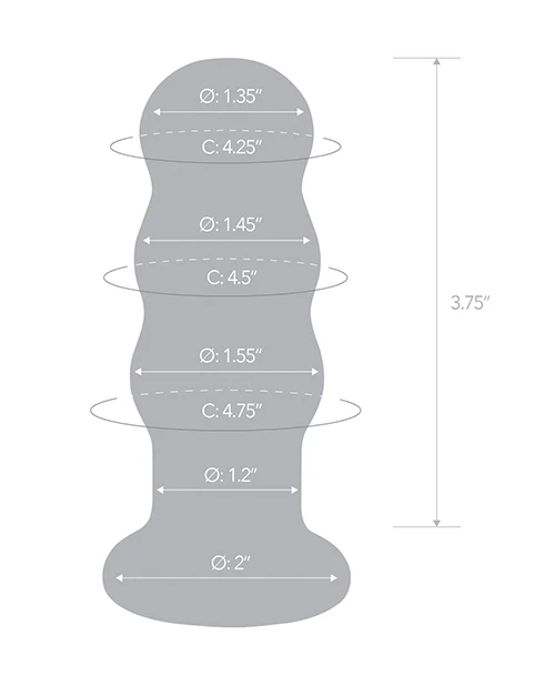 Glas 3.5" Rechargeable Vibrating Beaded Butt Plug - Blue - Image 6