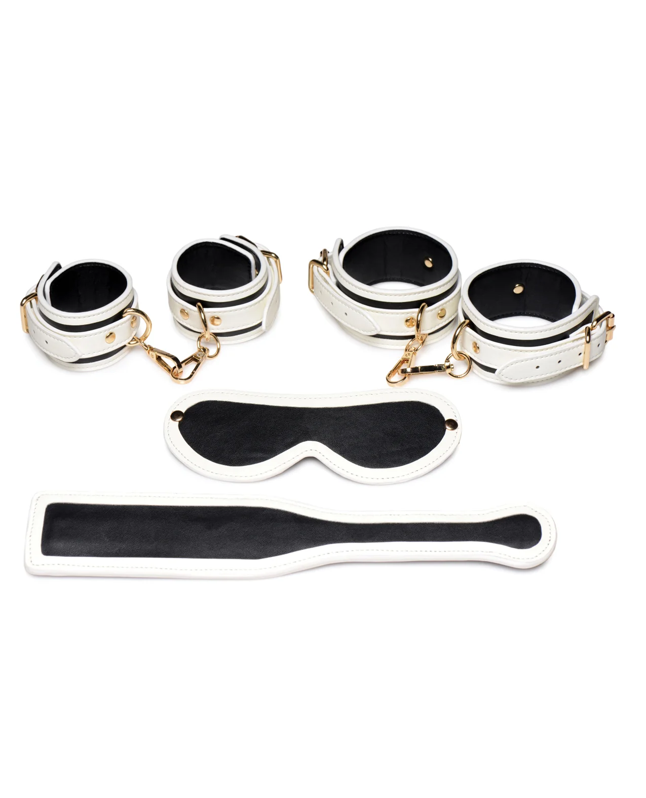Master Series Kink in the Dark Glowing Cuffs & Blindfold & Paddle Set - Image 3