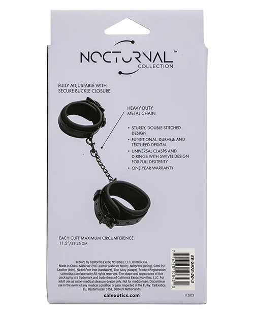 Nocturnal Collection Adjustable Ankle Cuffs - Black - Image 6