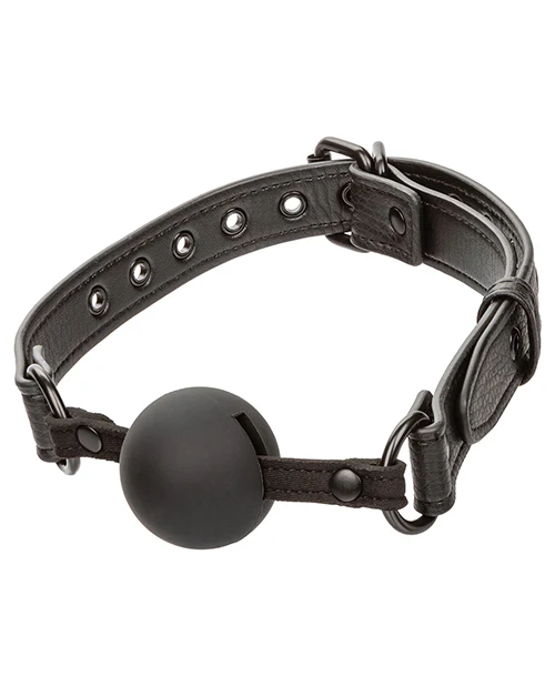 Nocturnal Collection Silicone Ball Gag - Black - Image 5