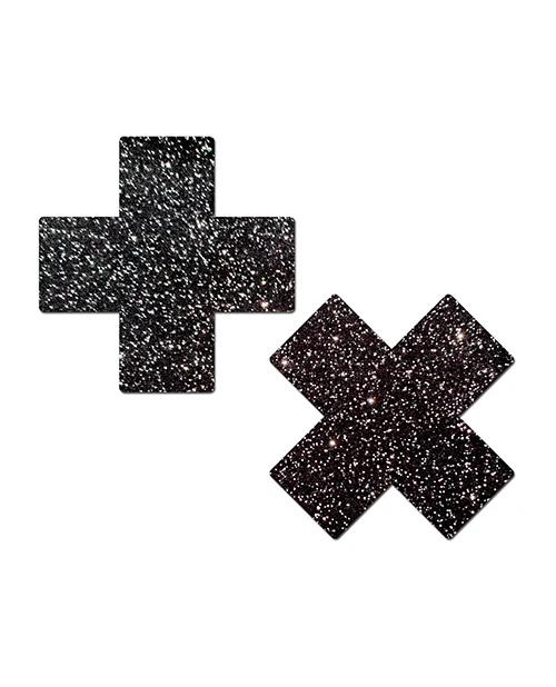 Pastease All Sparkle Plus X Black One Size Nipple Pasties - Image 3