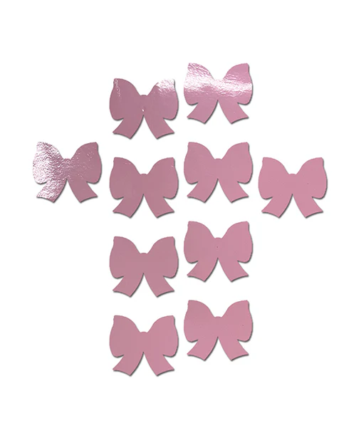 Pastease Mini Faux Leather Bows Baby Pink Pack of 8 - Image 3