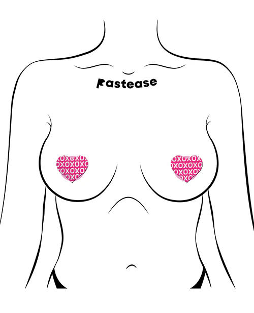 Pastease Petites XO Hearts Pink Nipple Pasties One Size - Image 3