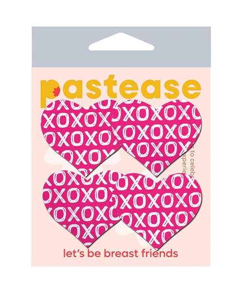 Pastease Petites XO Hearts Pink Nipple Pasties One Size - Image 4