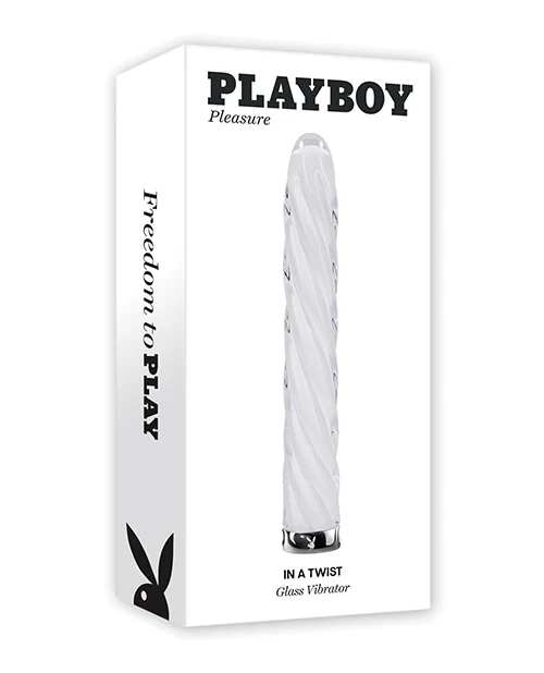 Playboy Pleasure In the Twist Glass Vibrator - White - Image 7