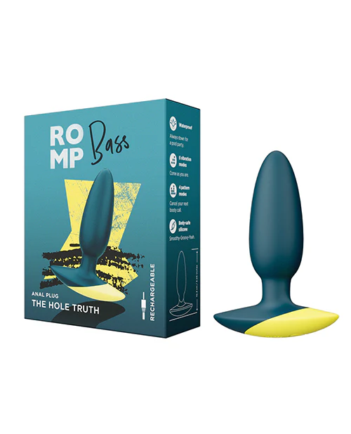 ROMP Bass Vibrating Anal Plug - Teal - Image 6