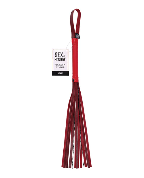Sex & Mischief Ex's & Oh's Crystal Flogger - Red - Image 4