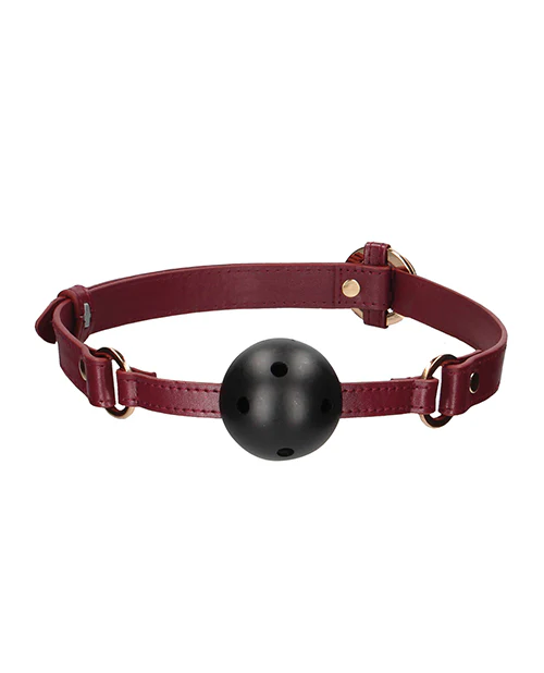Shots Ouch Halo Breathable Ball Gag - Burgundy - Image 4