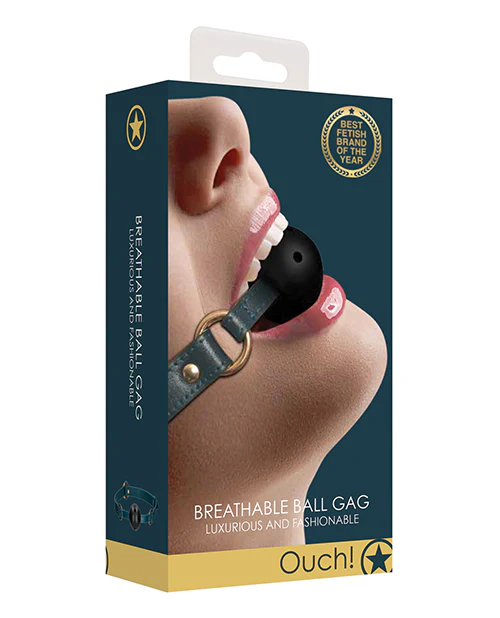 Shots Ouch Halo Breathable Ball Gag - Green - Image 4