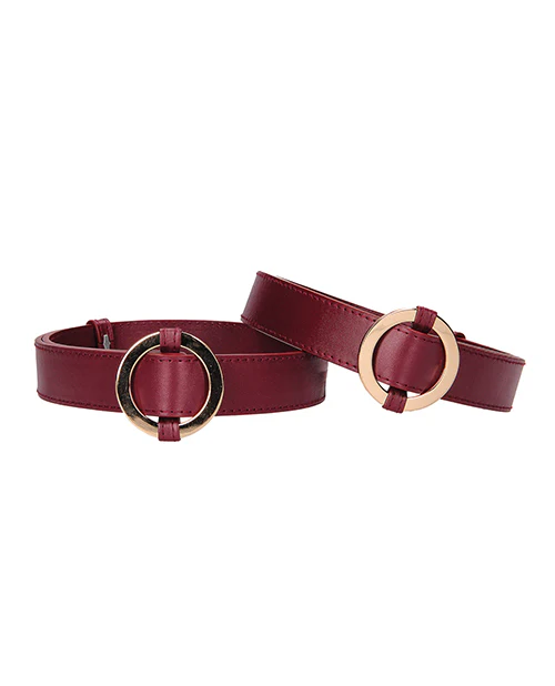 Shots Ouch Halo Thigh Cuffs - Burgundy - Image 4