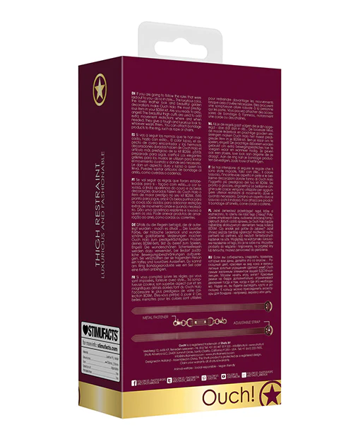 Shots Ouch Halo Thigh Cuffs - Burgundy - Image 5