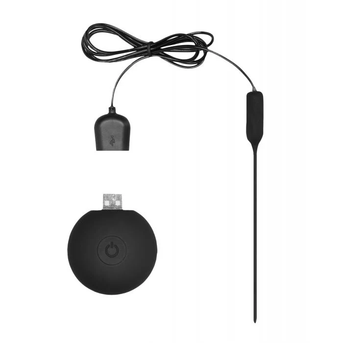 Shots Ouch Urethral Sounding Silicone Rechargeable & Remote Controlled Vibrating Plug - Black - Image 4