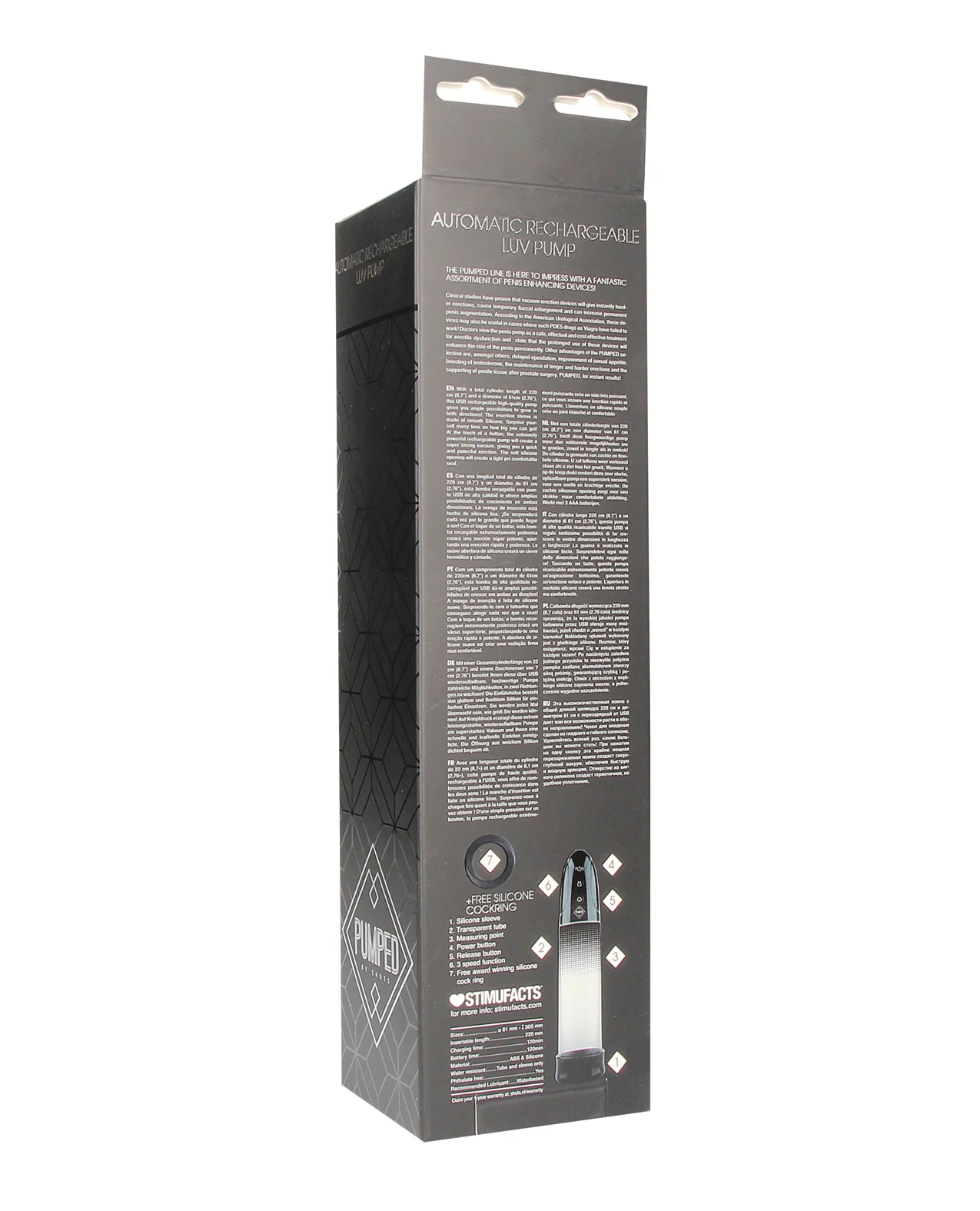 Shots Pumped Automatic Rechargeable Luv Pump - Black - Image 5