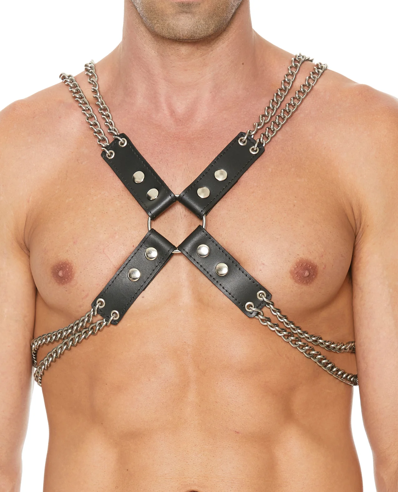 Shots Uomo Chain & Chain Harness - Black - Image 4