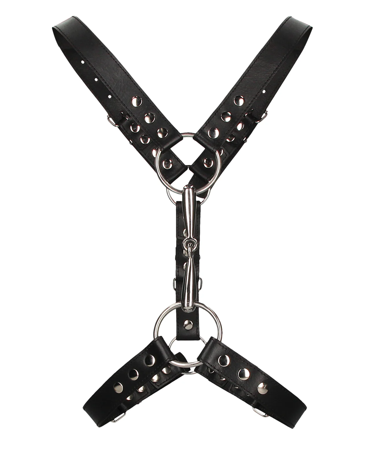 Shots Uomo Men's Harness w/Metal Bit - Black - Image 3