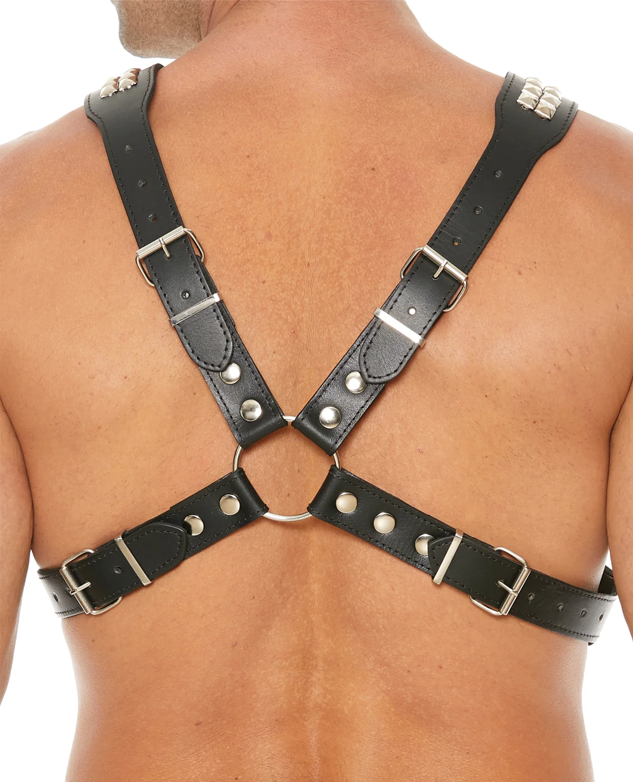 Shots Uomo Men's Pyramid Stud Body Harness - Black - Image 3