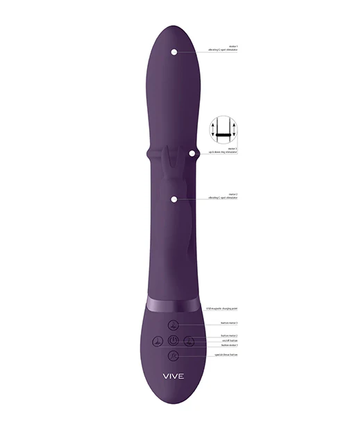 Shots Vive Halo Up & Down Ring G-Spot Rabbit - Purple - Image 5