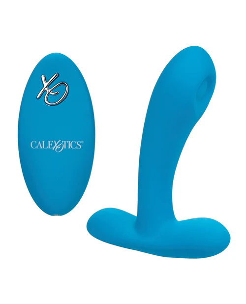 Silicone Pulsing Pleaser w/Remote - Blue - Image 3