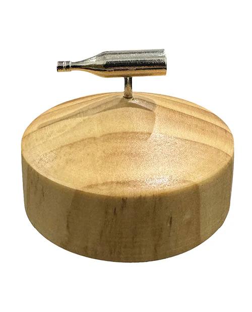 Spin The Bottle Game With Silver Bottle And Wooden Base - Image 3