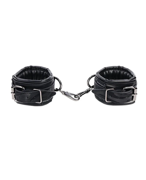 Sportsheets Velvet Noir Handcuffs - Black - Image 3