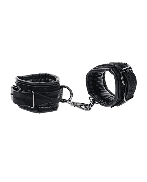 Sportsheets Velvet Noir Handcuffs - Black - Image 9