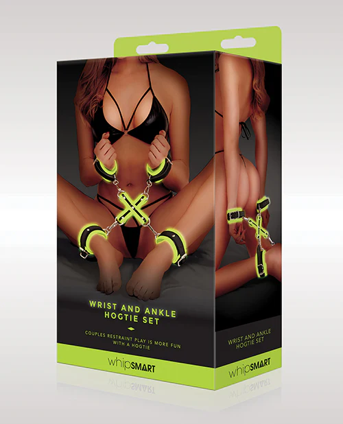 WhipSmart Glow in the Dark Wrist & Ankle Hogtie Set - Green - Image 4