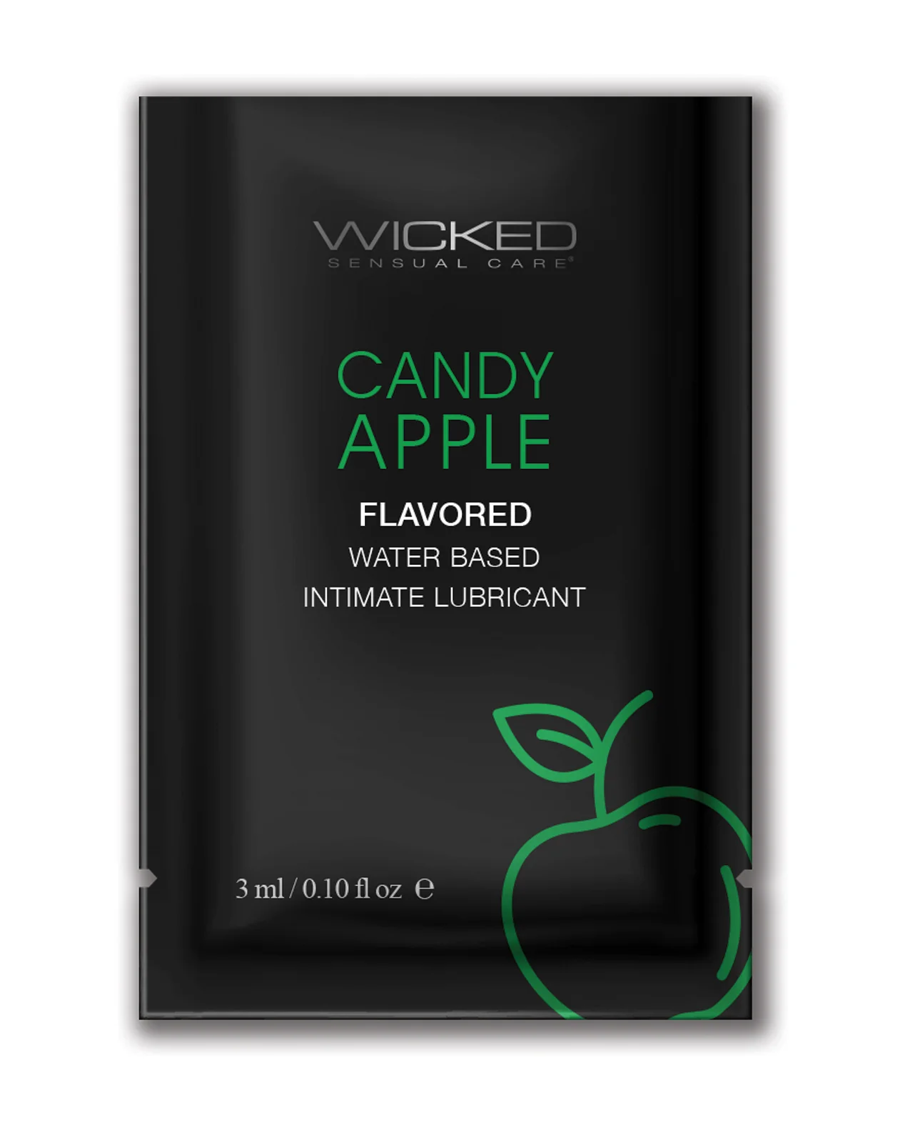 Wicked Sensual Care Aqua Waterbased Lubricant - .1 oz Candy Apple - Image 3