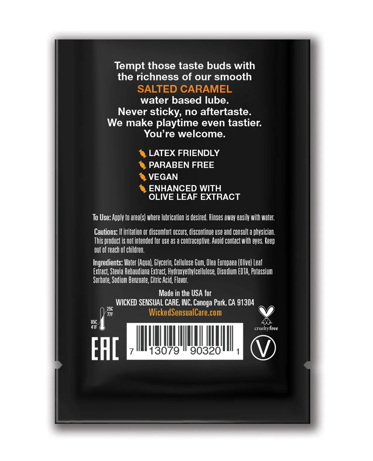 Wicked Sensual Care Aqua Waterbased Lubricant - .1 oz Salted Caramel - Image 3