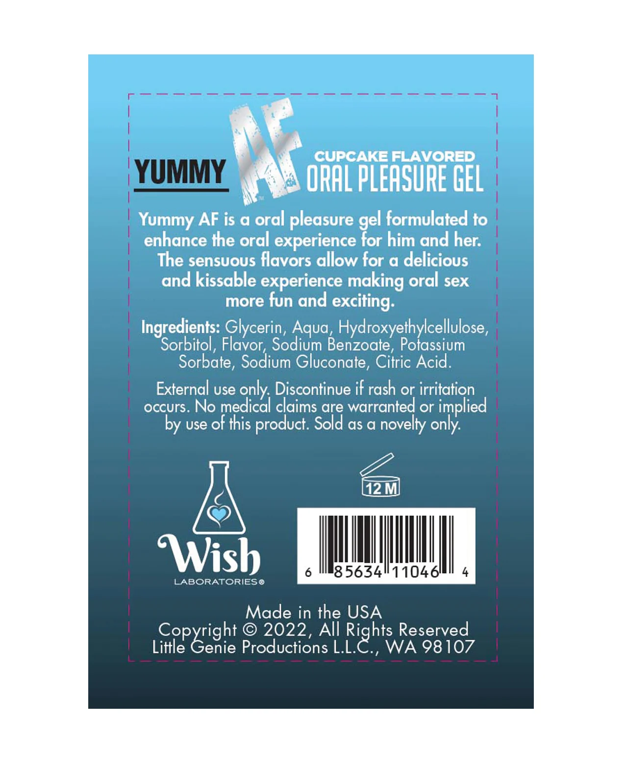 Yummy AF Oral Pleasure Gel Cupcake Flavored Lubricant - Image 3